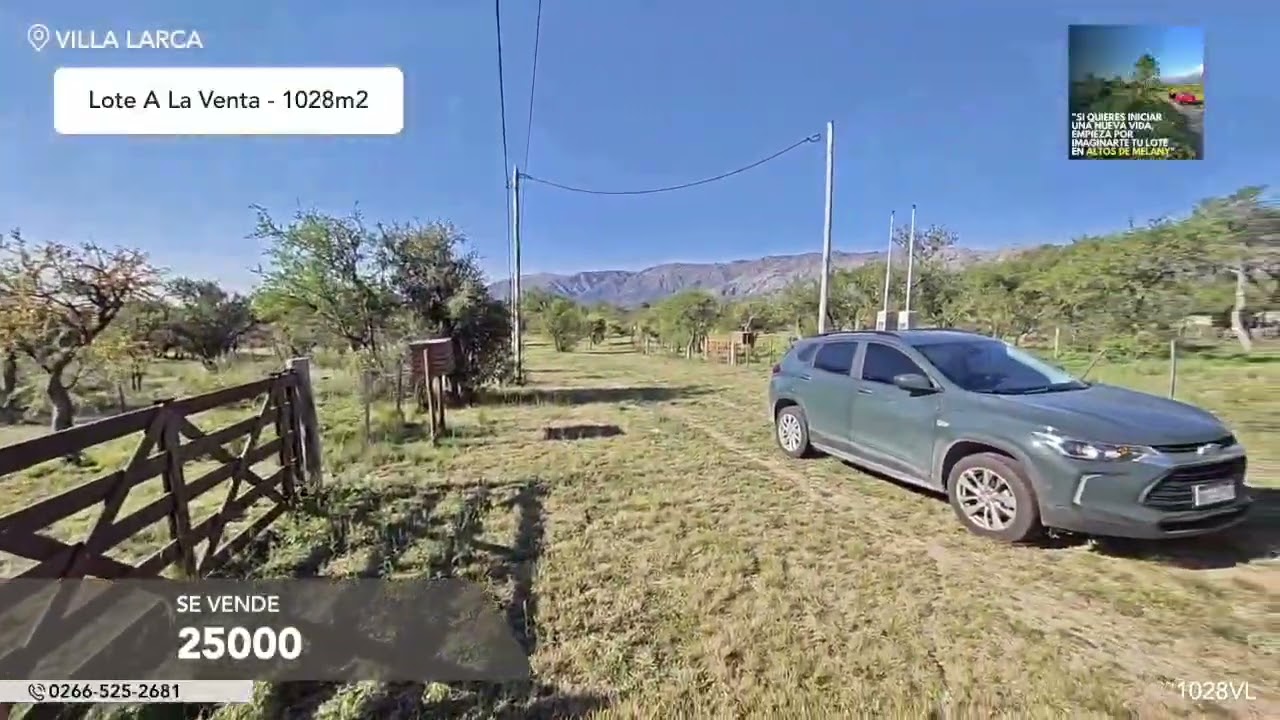 Lote de 1028m2, Villa Larca - San Luis