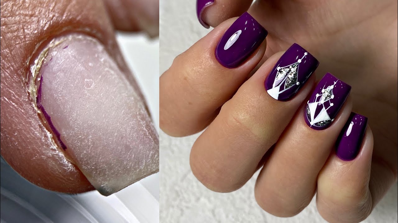 Надеюсь скоро увидимся. Пропилы на ногтях. Геометрия и комби маникюр.