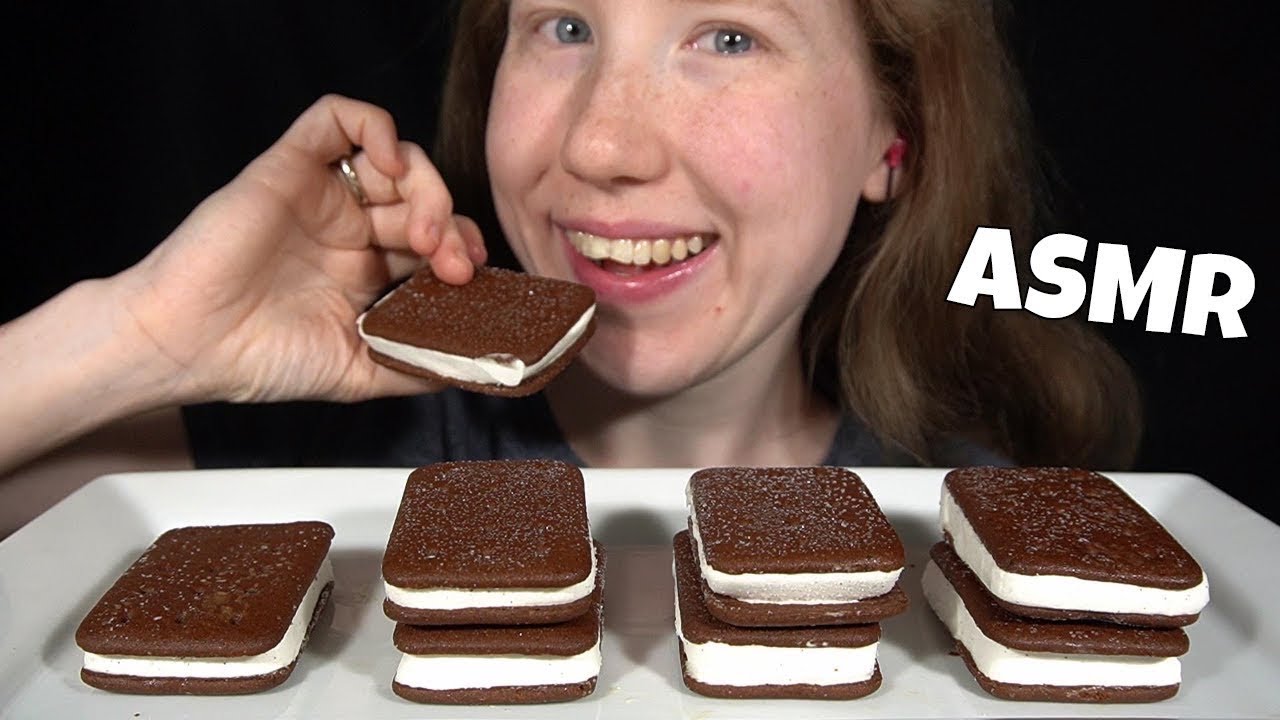 ASMR MINI ICE CREAM SANDWICHES MUKBANG (No Talking) EATING SOUNDS