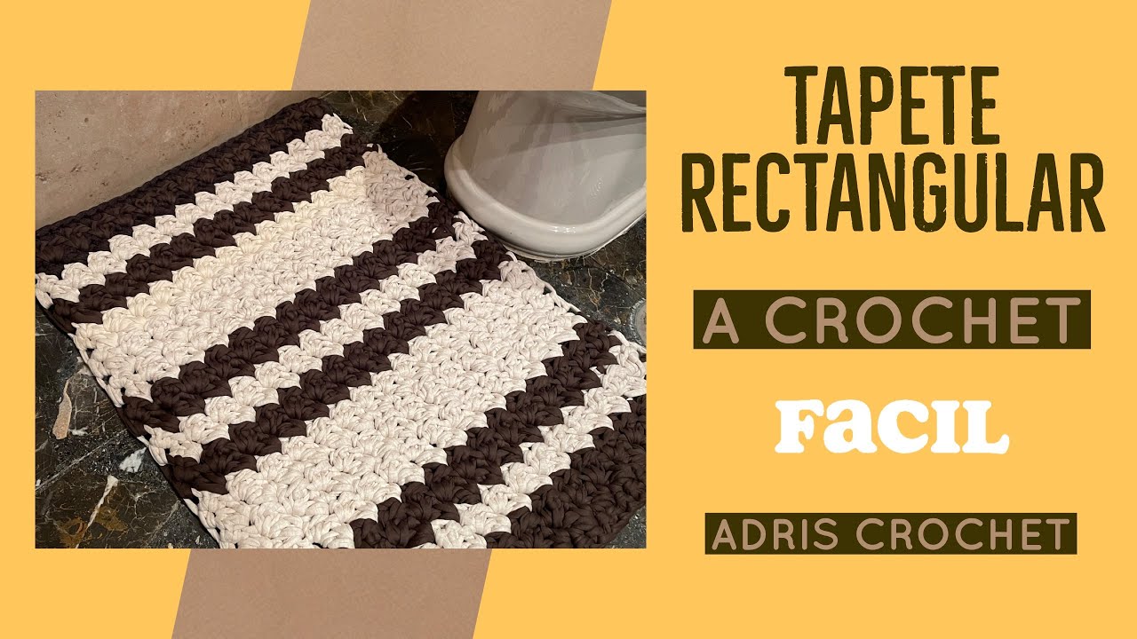 Como tejer un tapete rectangular a Crochet utilizando trapillo o cualquier otro material/Alfombra ￼