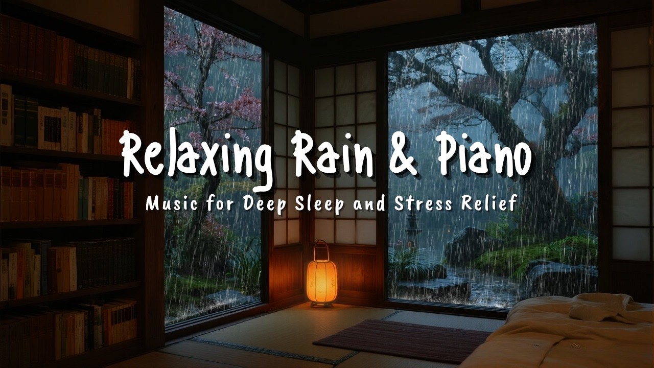 Deep Sleep Music with Soft Rain 🎹 Calm Piano Sounds for Stress Relief and Better Night Sleep