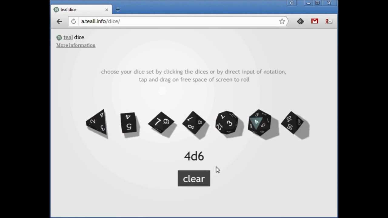 3D dice roller