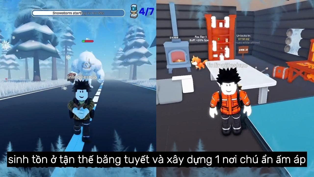 Roblock: Sinh Tồn Ở Tận Thế Băng Tuyết Và Xây Dựng 1 Nơi Chú Ẩn Ấm Áp