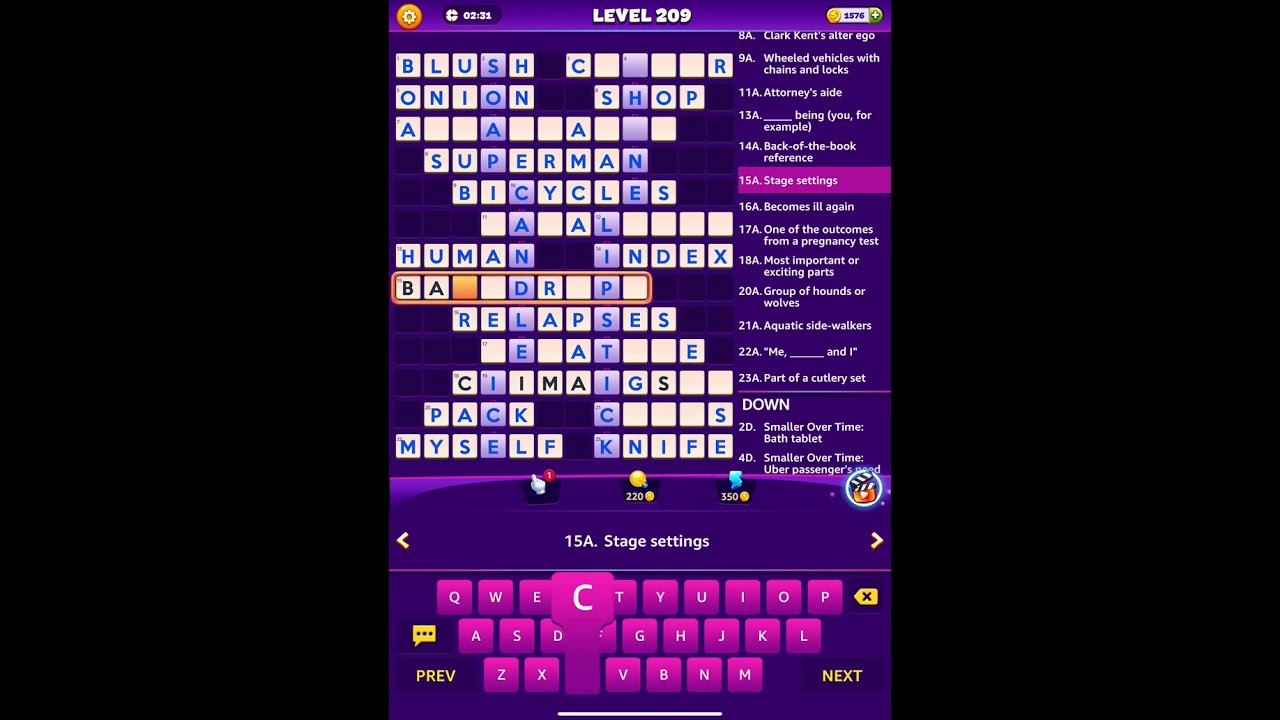 Word Hike Level 209, Germany-Moonlight Sonata, Crossword Puzzle Game App
