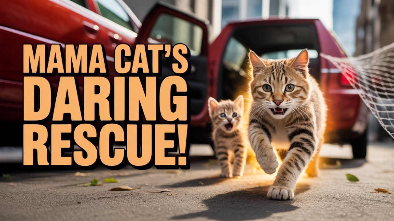 Mama Cat Saves Kitten from CAT Car Animal Catchers | 3 Minutes Chase