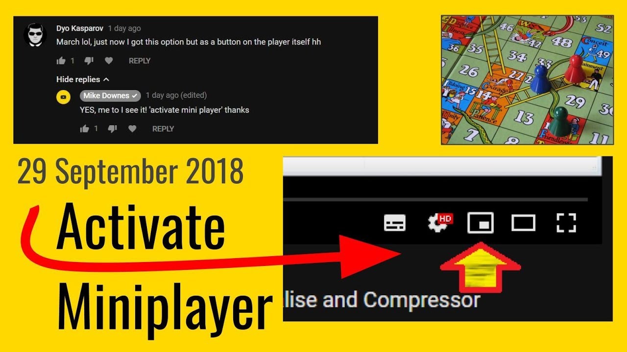 YouTube Desktop Mini Player НОВЫЙ 18 октября Активировать кнопку Mini Player Демо