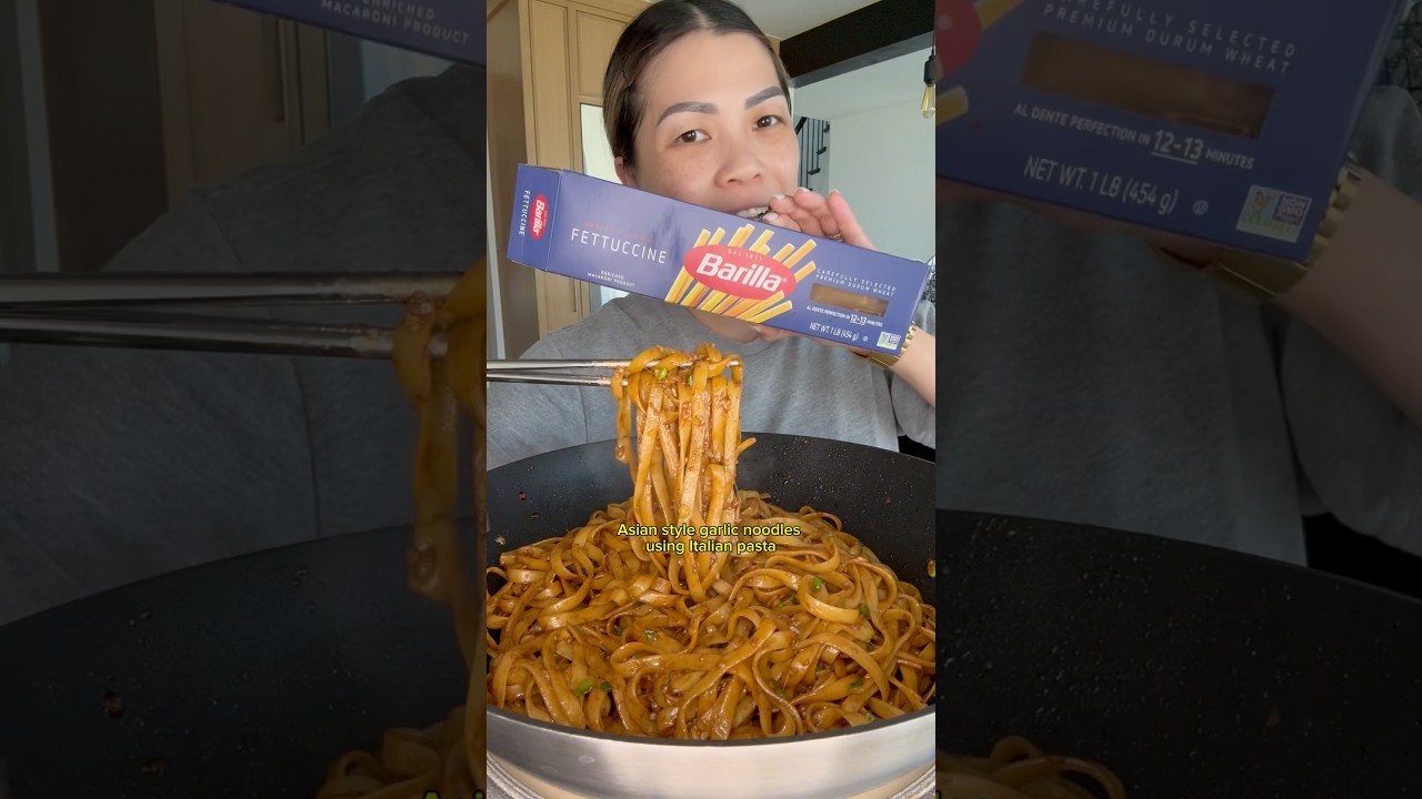 Make Asian style garlic noodles using Italian pasta part 1 of 2