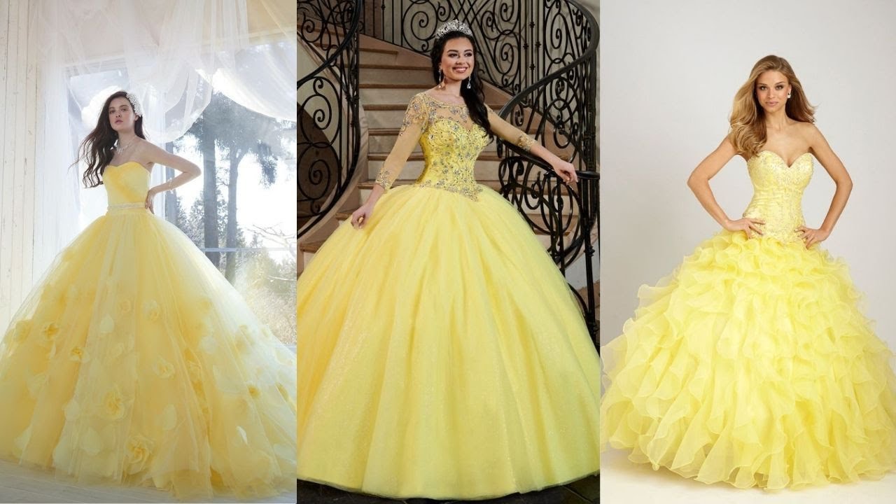Hermosos Vestidos para Quinceañera en Tonos Amarillo