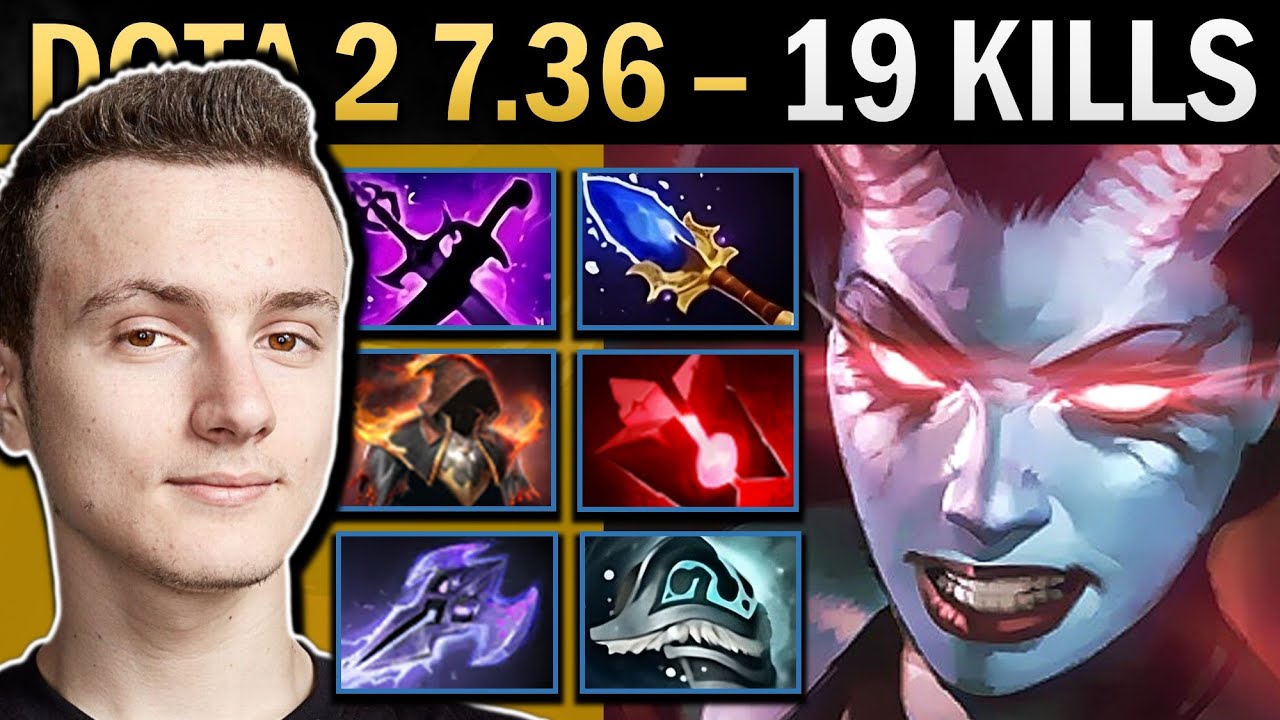 Queen of Pain Gameplay Miracle with Shivas and 19 Kills - Dota 2 7.36
