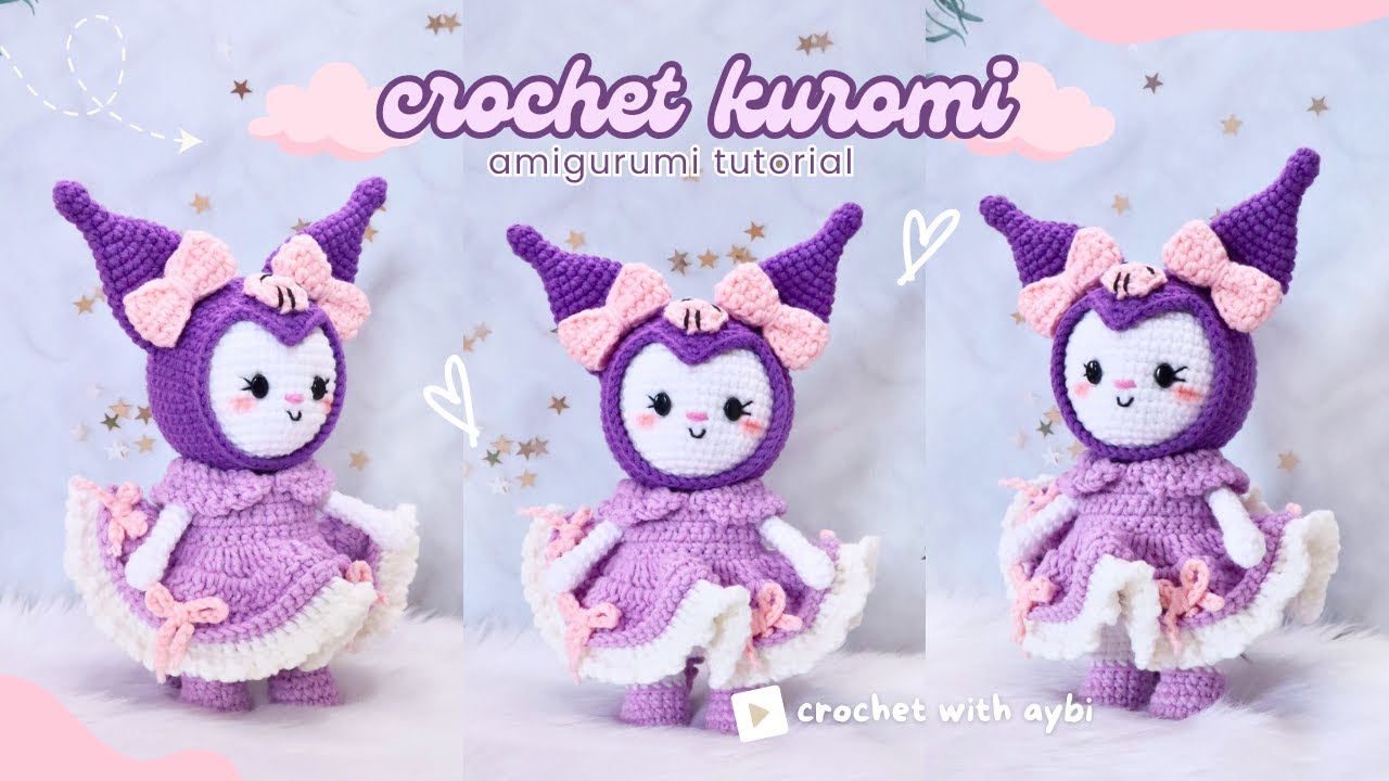 Sanrio Kuromi Crochet Tutorial Part 1 | FREE PATTERN | Kuromi Amigurumi #crochet #diy #kuromi