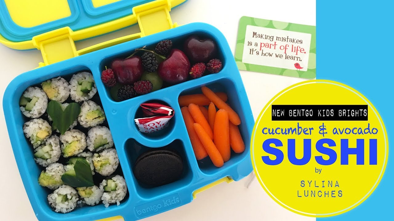 Bento Lunch Box Idea - Cucumber & Avocado Mini Sushi Rolls