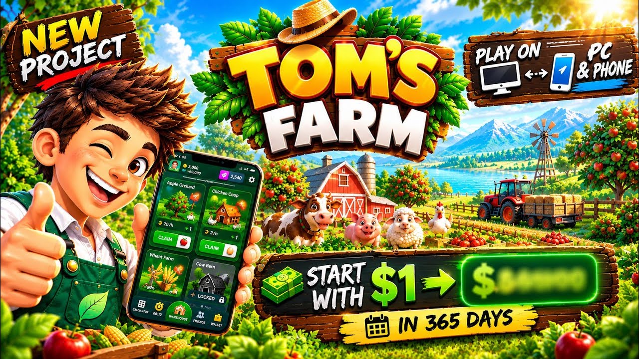Tom&rsquo;s FARM &mdash; New Play to Earn Telegram Game! Start With $1 & Earn