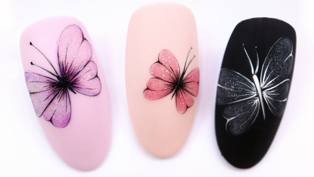 WIOSENNE ZDOBIENIA PAZNOKCI - MOTYL | Spring nails - butterfly