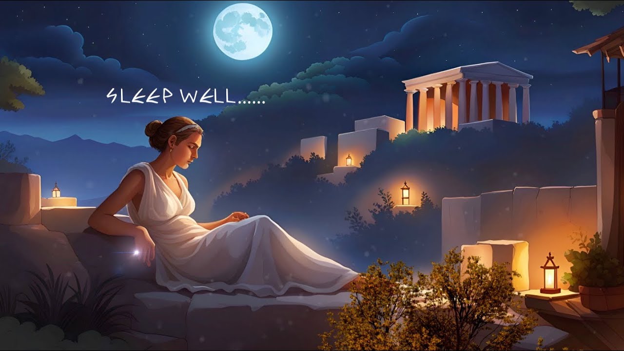 Relaxing Ancient Greek Kithara Music For Sleep & Calm Night Ambience | Fantasy Ancient Greek Harp