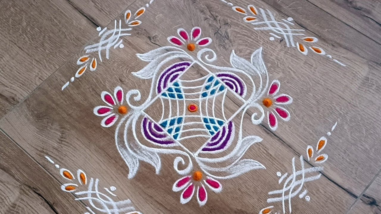 Easy border rangoli designs for festivals | Margazhi kolam | New year rangoli | Dhanurmasam muggulu