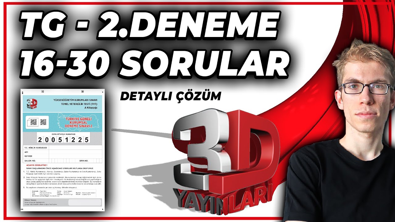 3D 2.Deneme TYT 15-30.Sorular | Detaylı Çözümler