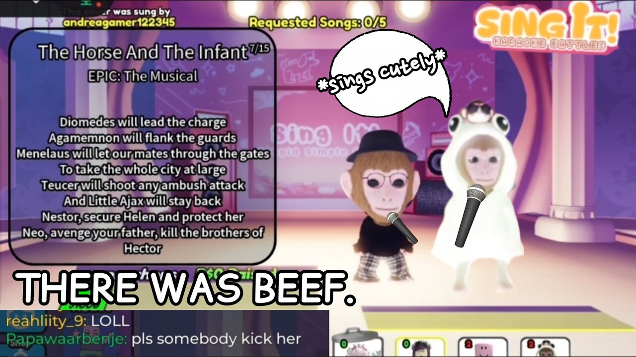 ZANDER AND LILLY PLAY ROBLOX KARAOKE.. (beef and horrible singing😭)