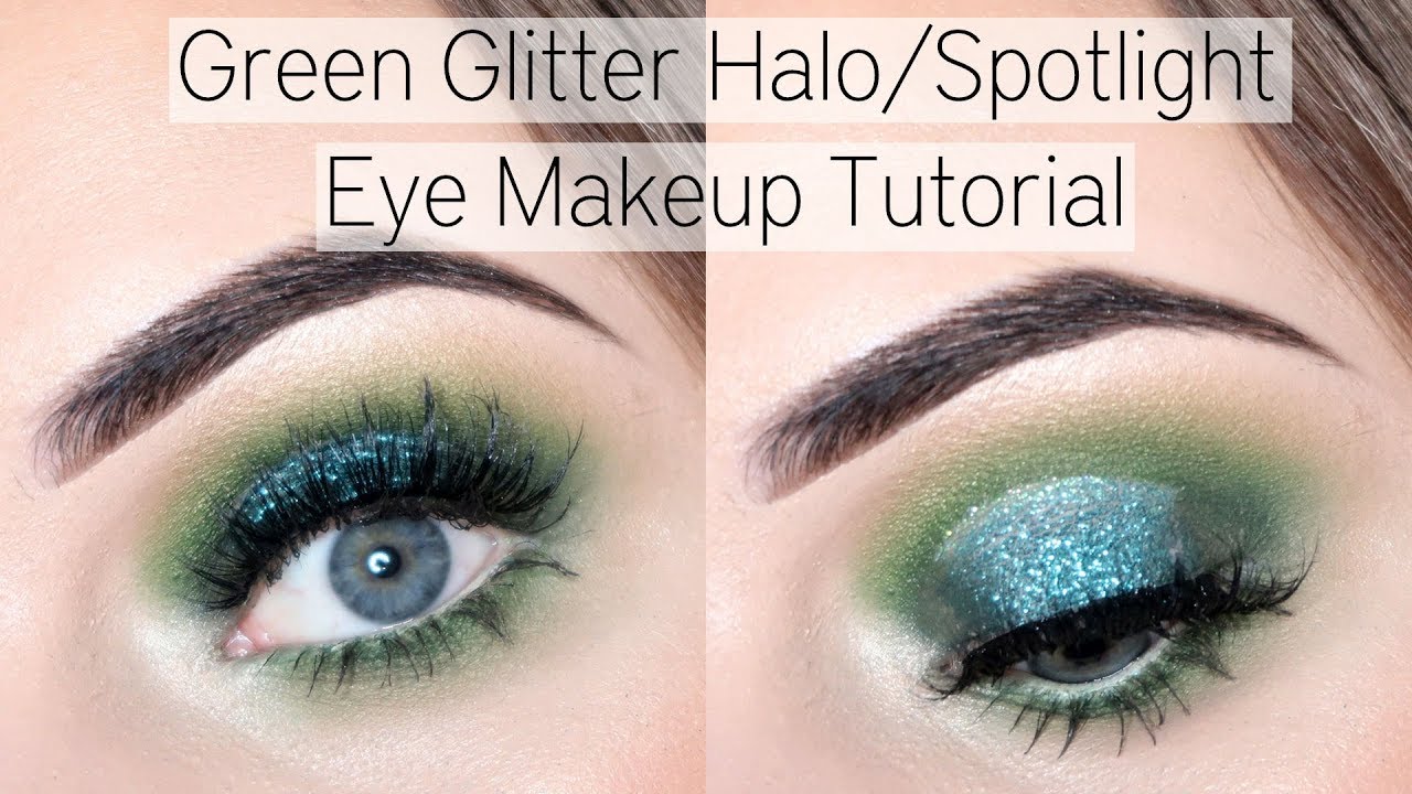 Green Glitter Halo/Spotlight Eye Makeup Tutorial | Jamie Johnston