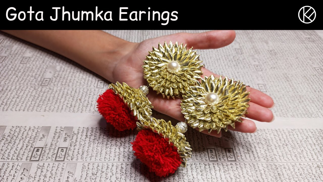 DIY Gota Jhumka Earings | Kauser Fatimah | Jewellery Making
