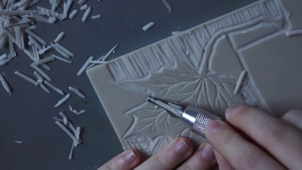 Lino Cutting - Autumn Leaf