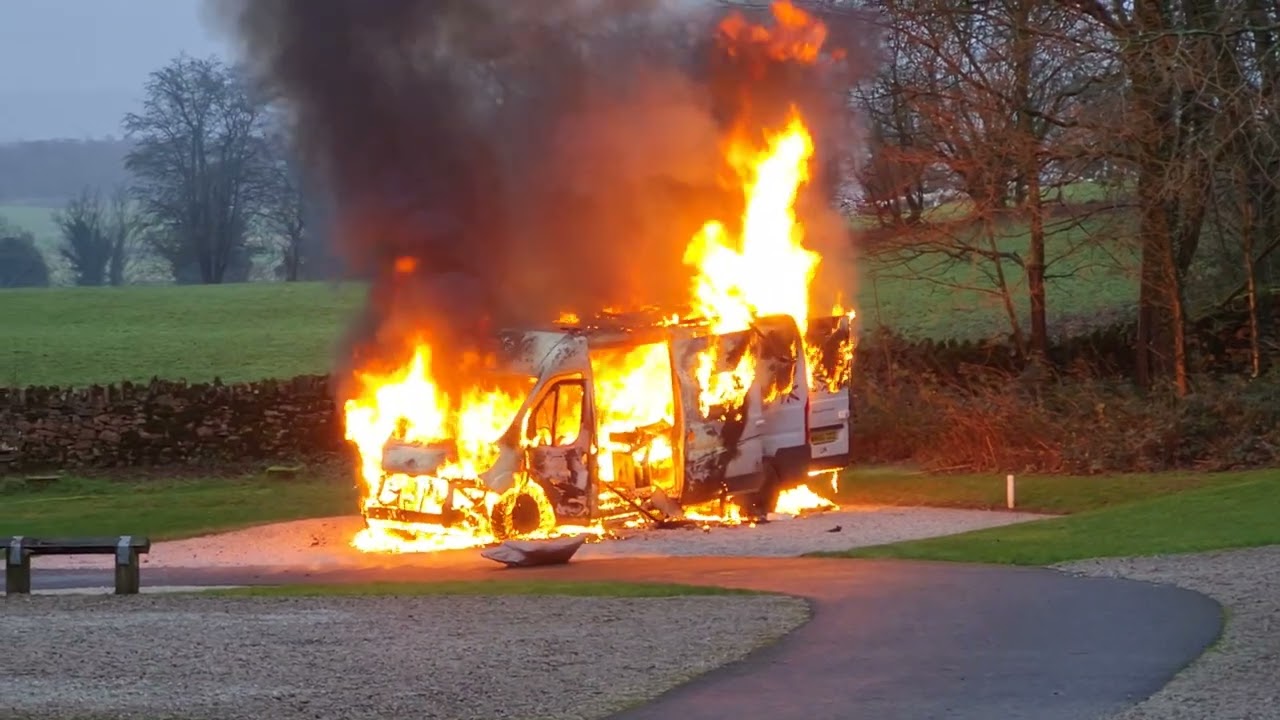 Campervan Fire At Meathop Fell #campervanfire