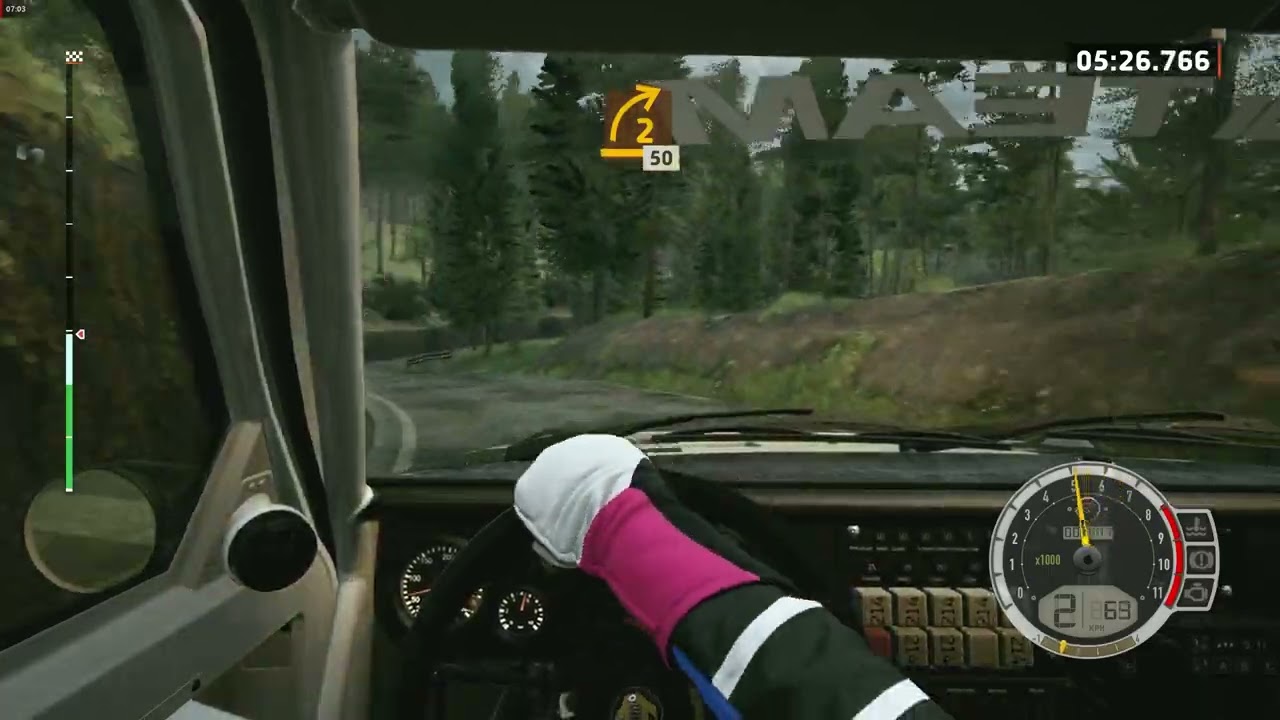 WRC 2025 04 01 Group B Audi in wet Japan. PS 5 controller in PC, cockpit.
