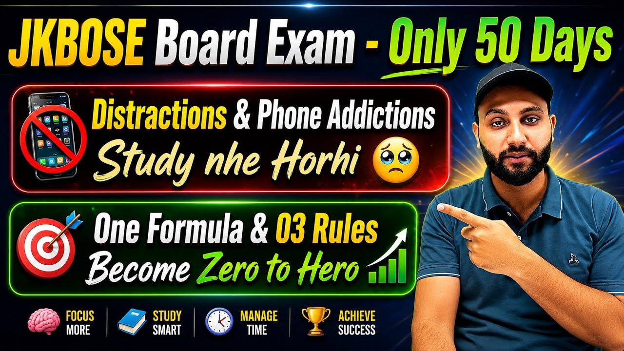 JKBOSE Board Exams - Distraction k lea Best Formula & Become Zero to Hero 10th, 11th,12th Class 2026