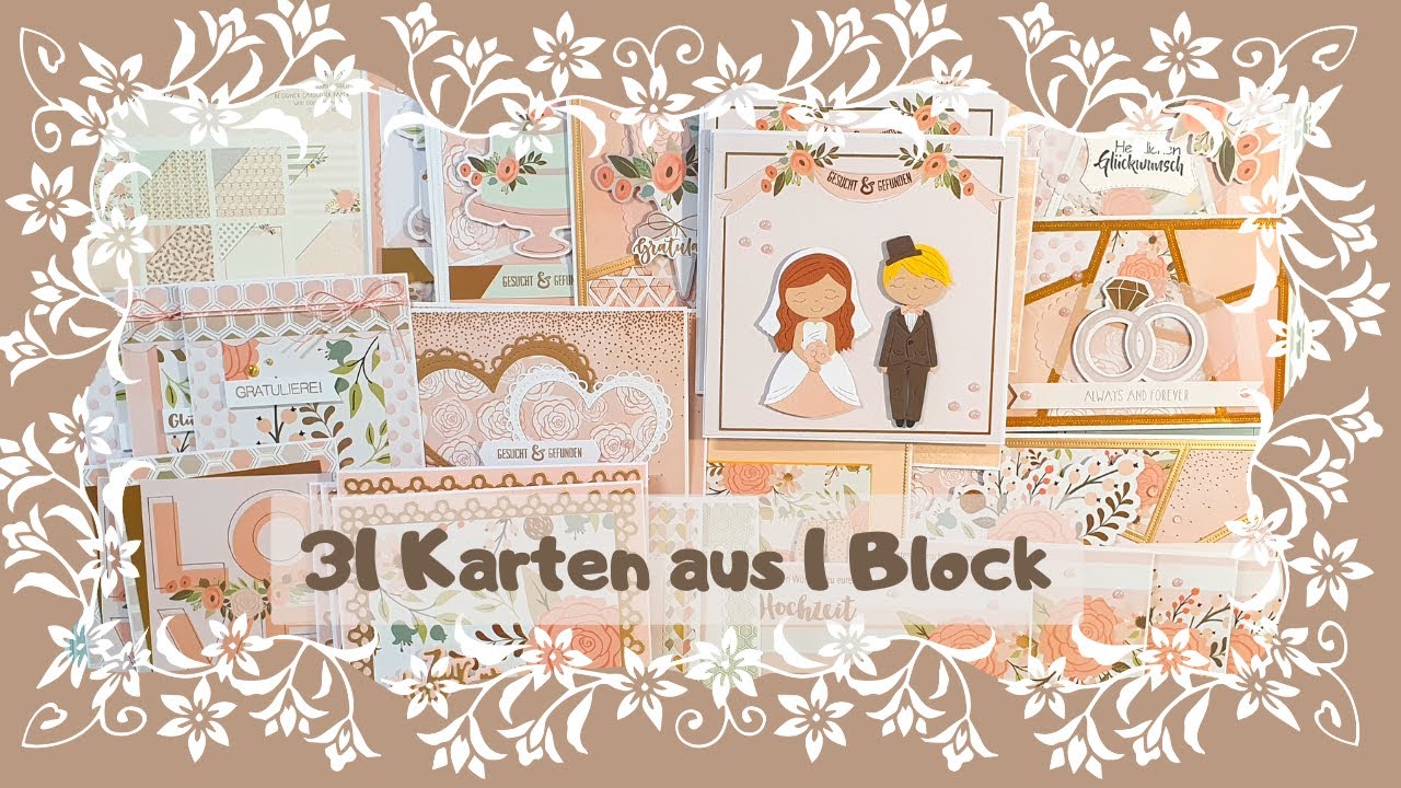 31 Karten aus 1 Block | Bliss My Minds Eye |  6x6 Paper Pad | Hochzeitskarten #MME