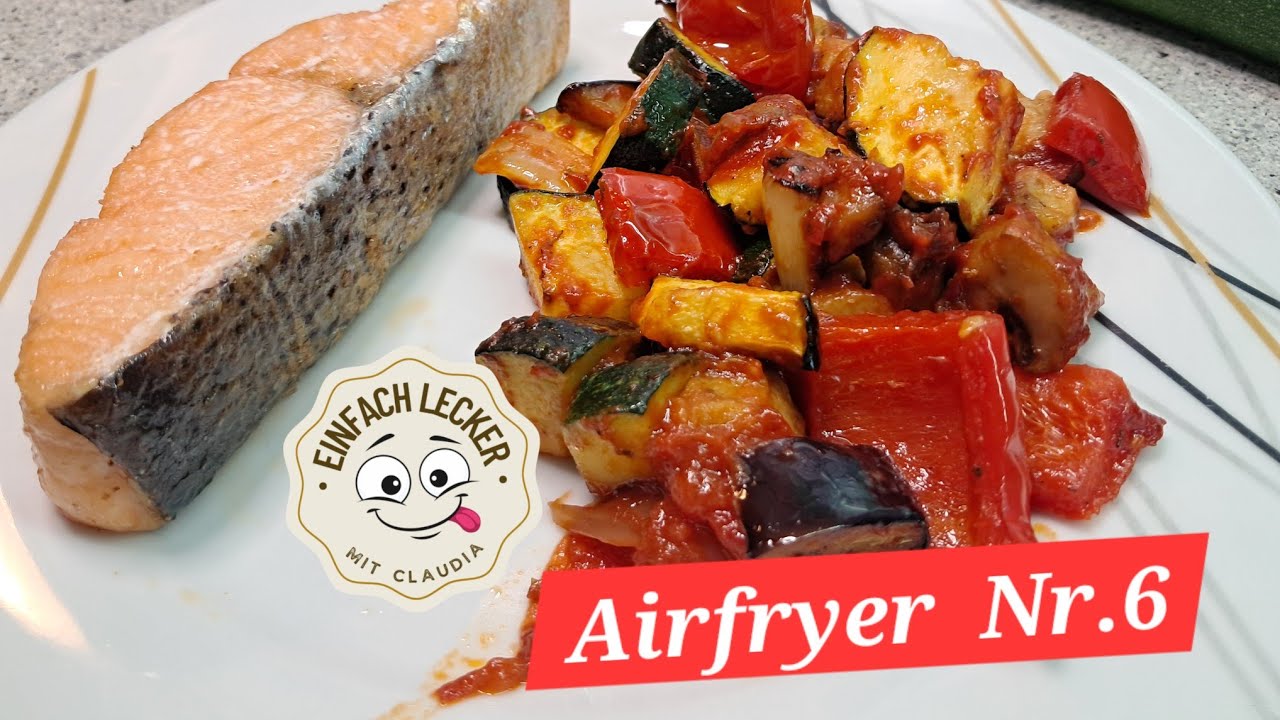 Lachs mit mediteranem Gemüse 🍆🫑🍅