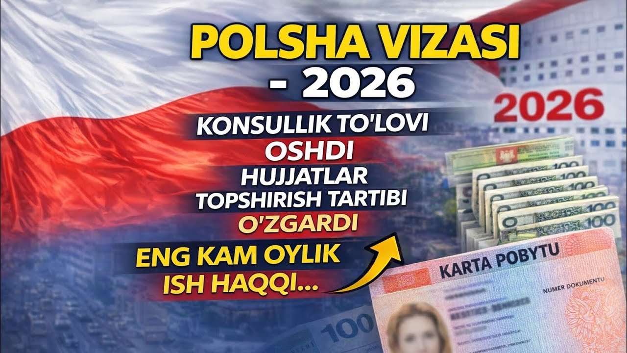 Polsha vizasi -2026, Konsullik to’lovi yana oshirildi. Polshada oylik ish haqqi ko’tarildi.