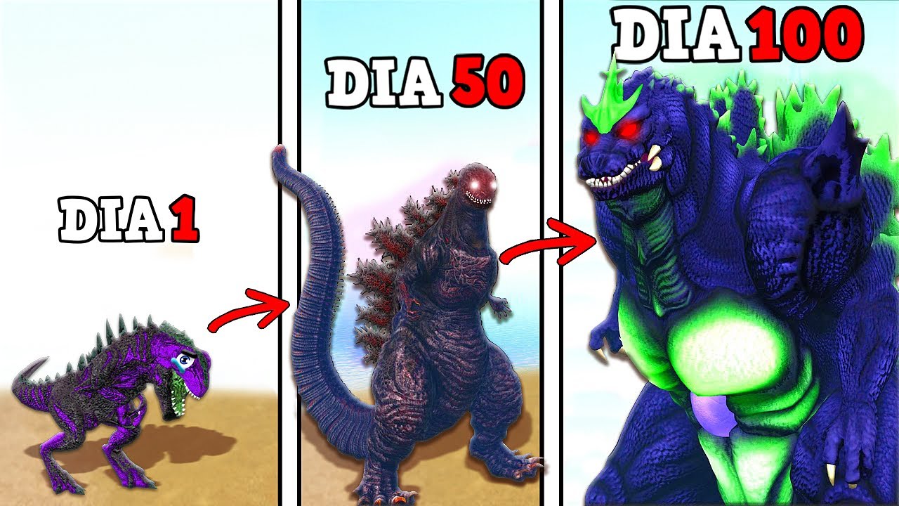 SOBREVIVI COMO GODZILLA CORRUPTO 100 DIAS NO ARK! EVOLUÍ PARA O KAIJU REI DOS MONSTROS E DINOSSAUROS