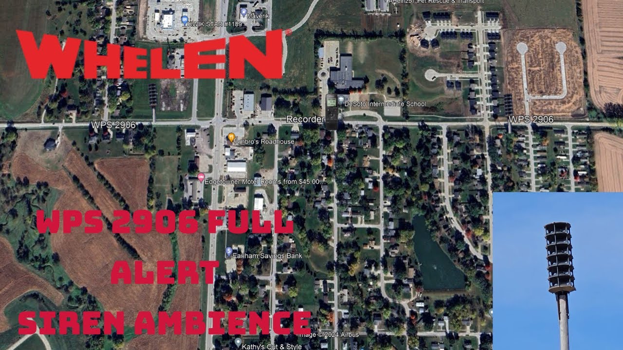 Whelen WPS 2906 Siren Ambience Full alert (De Soto IA)