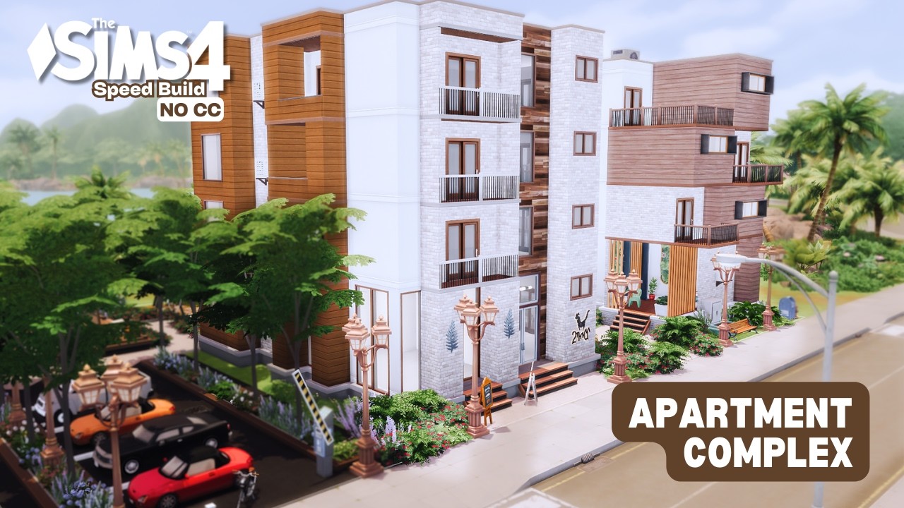 Apartment Neighborhood || Sims 4 || Speed Build || No CC