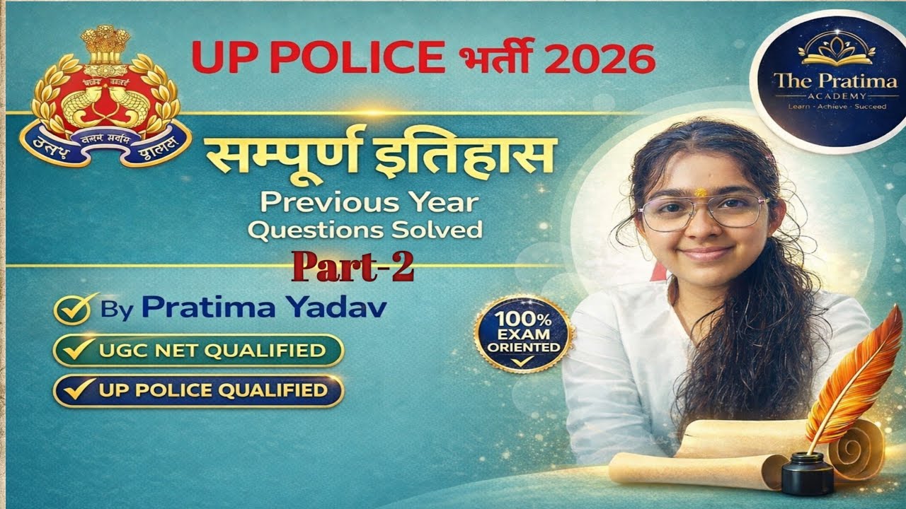 UP POLICE History PYQs | UP Police Bharti 2026 : History Previous Year Questions | इतिहास MCQ Part-2