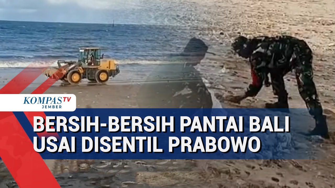 Usai Ditegur Prabowo, TNI-Polri hingga Pelajar Bersih-Bersih Sampah di Pantai Kuta Bali