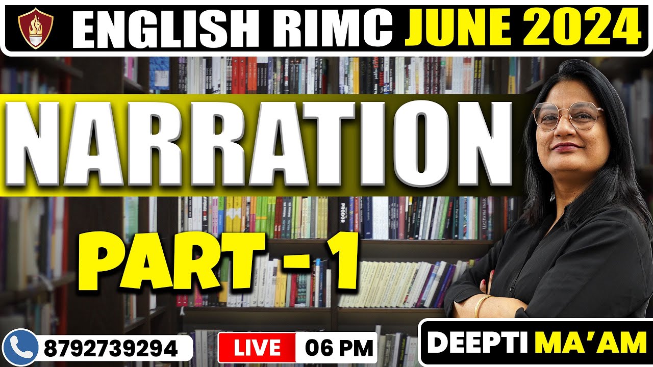 Narration | English RIMC June 2024 | RIMC Online Coaching Classes | RIMC English