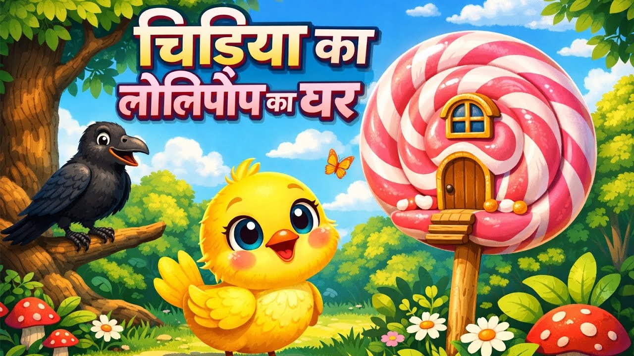 चिड़िया का लोलिपॉप का घर | Chidiya Ka Lollipop Ka Ghar | Cute Bird Story for Kids |Hindi Moral Story