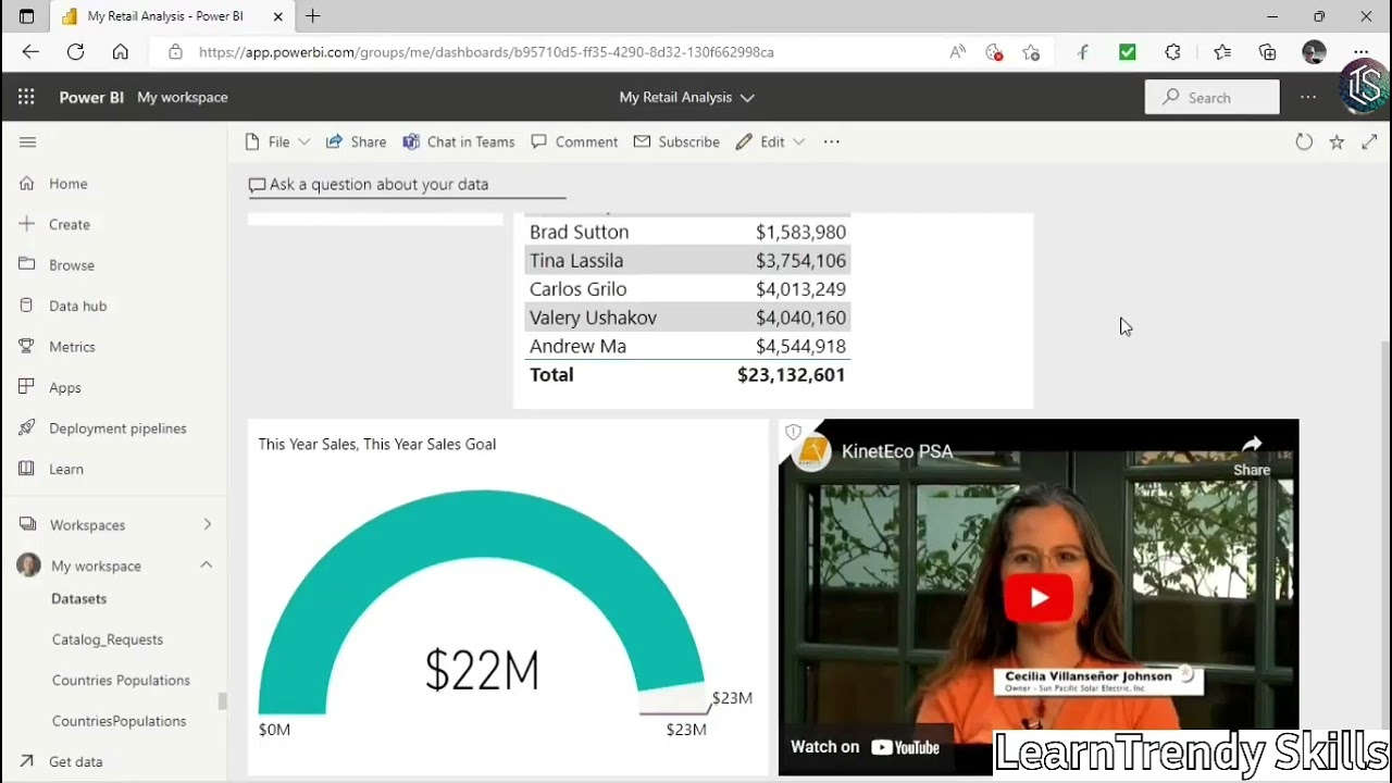 Add a Comment or Alert to a Tile in Power BI | Microsoft Power BI Essential Training 2024