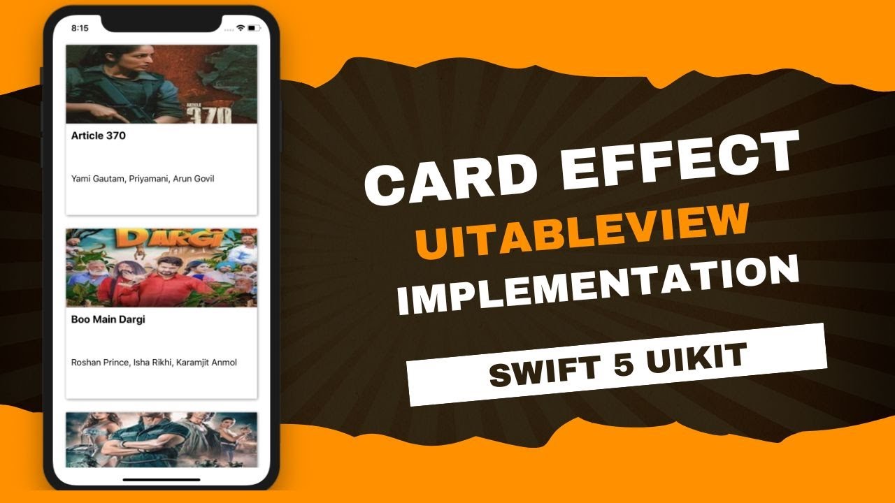 How to Create Card Effect in UITableView in Swift 5 XCode | Hindi | iOS App Development Easy