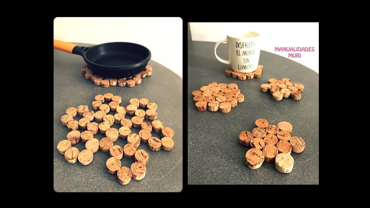 DIY Posavasos y PosaCalientes con Corchos / 4 Modelos Muy Fáciles