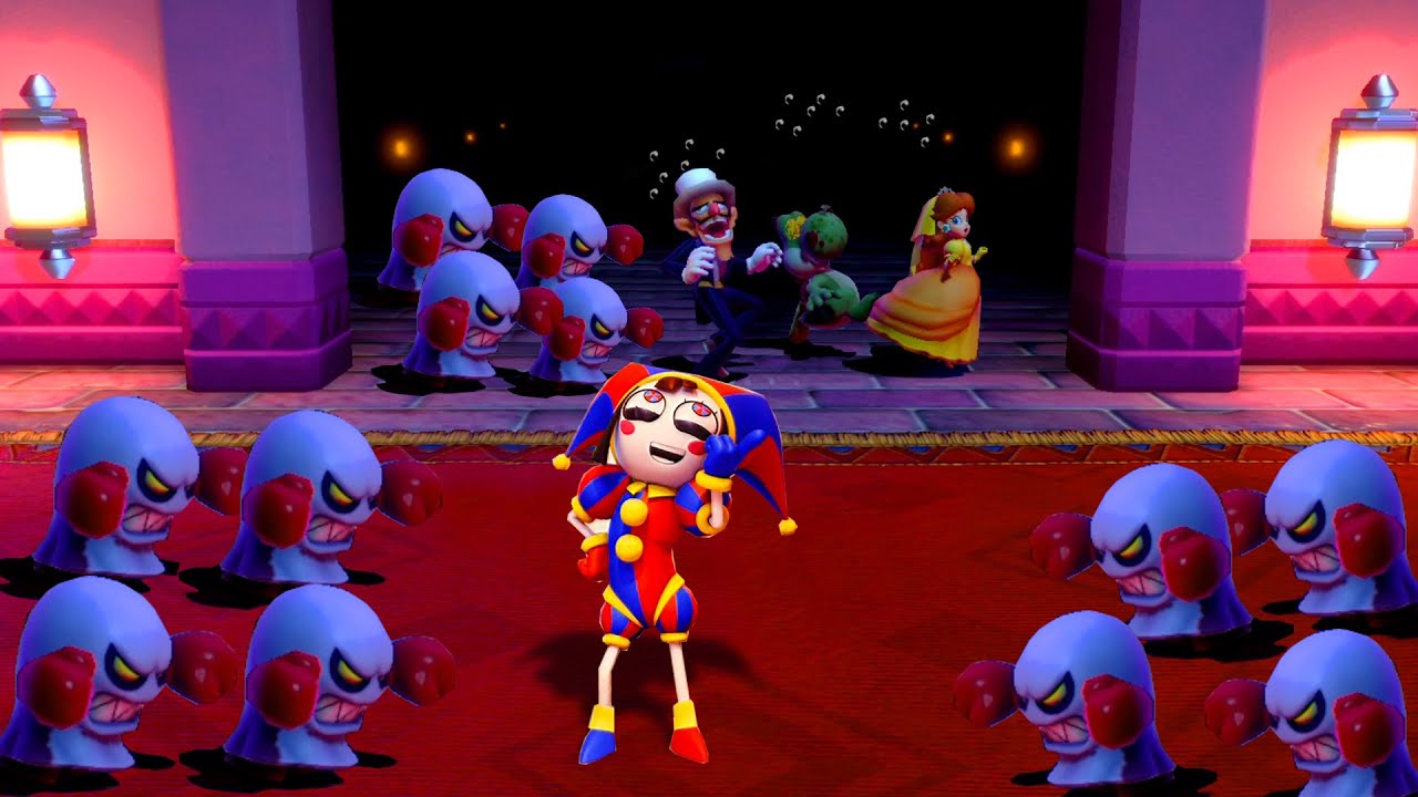 Super Mario Party Minigames - Pomni Vs Daisy Vs Yoshi Vs Waluigi (Hardest Difficulty)