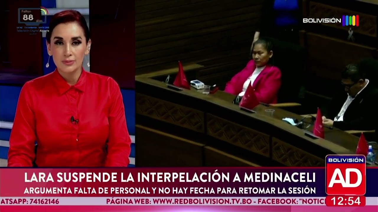 Lara suspende interpelación a Medinaceli y no anuncia nueva fecha