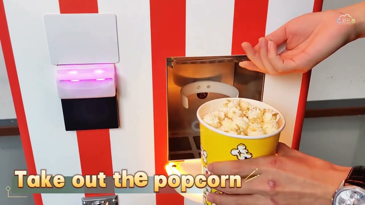 lcd screen popcorn vending machine automatic for snack dispensing