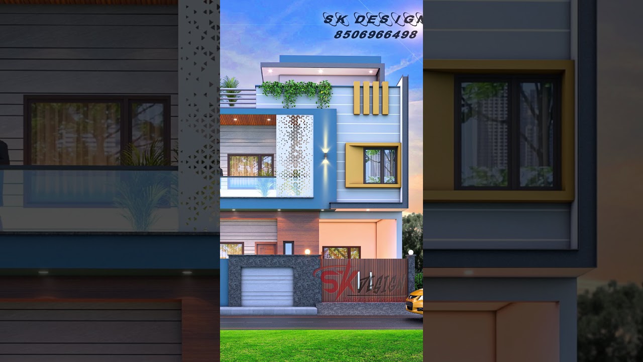 : "Stunning Blue & Grey Modern House Facade | Dream Home Design Ideas" 