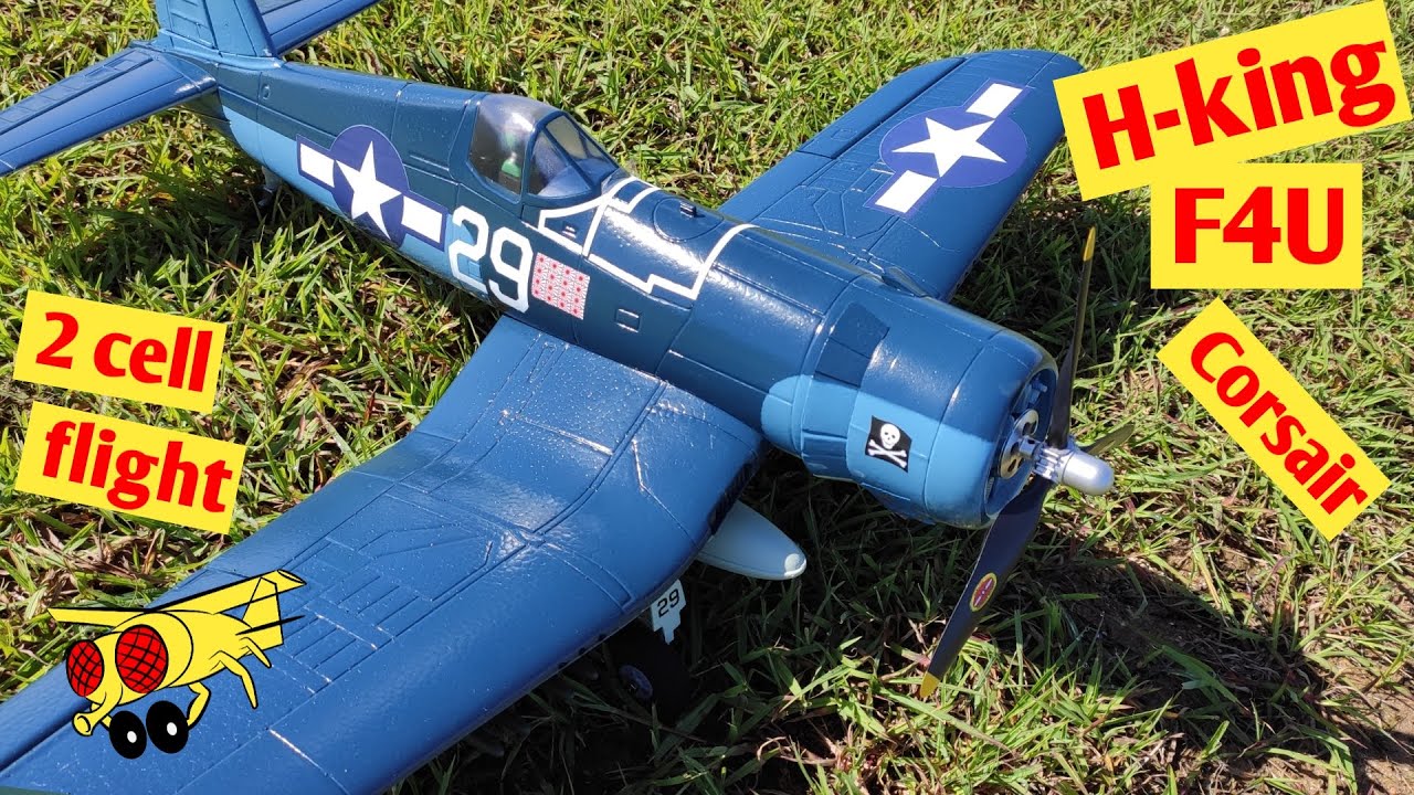H-King Vought F4U Corsair 750mm second flight w/6 Axis ORX Flight Stabilizer RC plane micro warbird