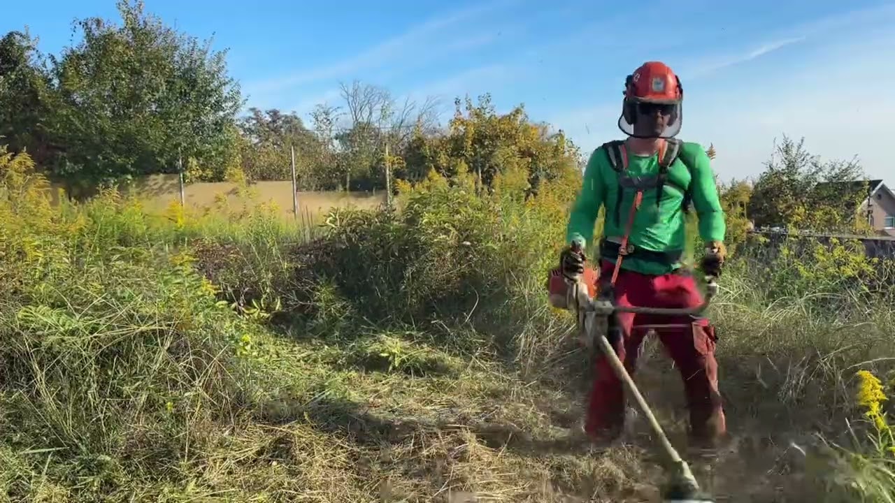 Разношу бурьян в хлопья Stihl 561c