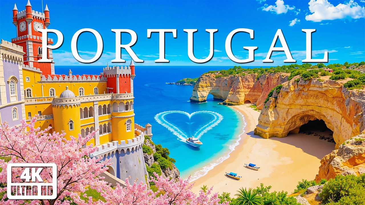 [4K] Португалия 2026 🇵🇹 | Атлантическое побережье, Золотые скалы и атмосфера дип-хауса