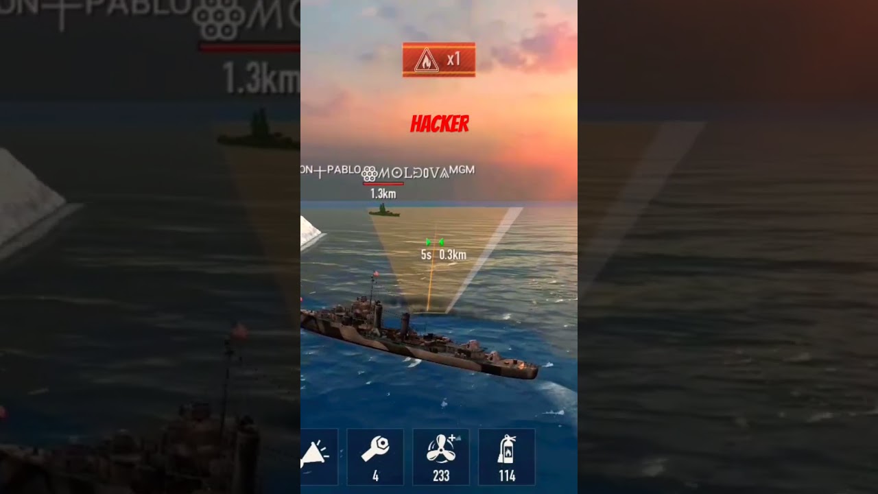 battle of warships HACKER!! #shorts #short #y