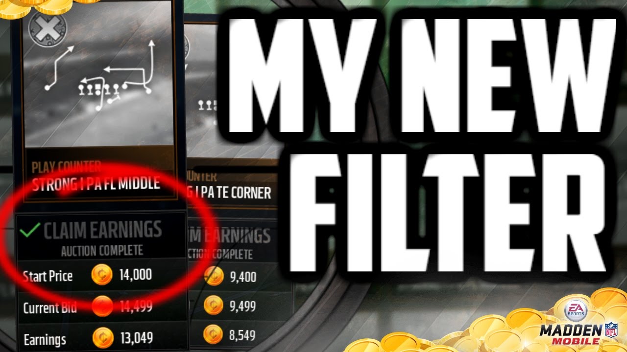 INCREASE YOUR COINS BY 250% WITH THIS NEW MADDEN MOBILE 17 SNIPING FILTER AND COIN MAKING METHOD!!