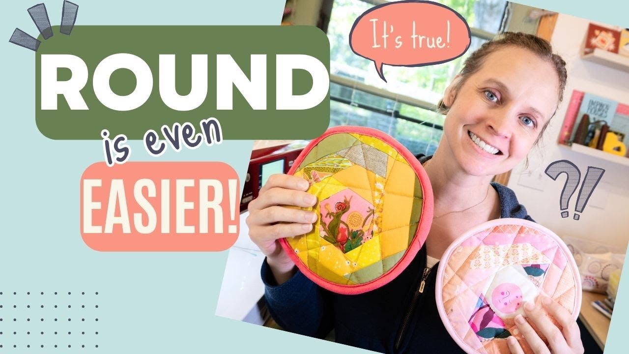 Quilted Round Pot Holder Tutorial with an EASY bias binding